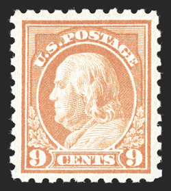 471, 9c Salmon red, uncharacteristically well centered and margined, bright color, o.g., n.h., extremely fine 1989 PF certificate.