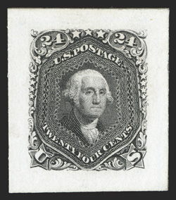 60P2, 24c Violet, small die proof on wove, on card, full large margins, deep color, very fine 1981 PF certificate (now listed as 70TC2).