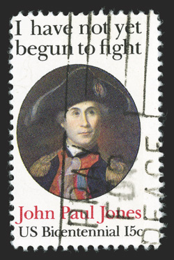 1789B, 15c John Paul Jones, perforated 12, a seldom seen used example of this modern rarity, with an unobtrusive slogan cancel, very fine the Fifteen Cent John Paul Jones
commemorative was issued in 1979, printed by the J.W. Fergusson & Sons Co