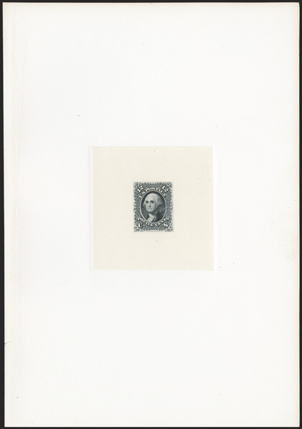 63P172P1, 1c, 5c, 12c, 30c and 90c 1861 Issue, hybrid large die proofs, each die sunk on full size 141x216mm card, bright and fresh, very fine catalog value is for normal large
die proofs.