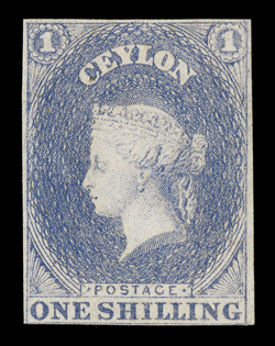 1- slate-violet with small to good margins on three sides, touched at foot, unused without gum, good color, fine. Very rare in unused condition. R.P.S. Certificate (1972). Sc.
11 S.G. 10, £5000.