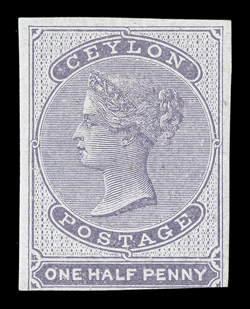 Reddish lilac on blued paper, imperforate with good to large margins, touched at bottom right, unused with large part original gum, clear of usual surface abrasions, light
horizontal gum crease not affecting fine appearance. Sc. 15 S.G. 16, £400