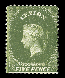 5d. yellow-olive with watermark reversed, 5d. olive-green and 5d. bronze-green, all unused (olive-green regummed) or with part to large part original gum the first a couple of
light fox marks, otherwise fine. R.P.S. Certificate (2007) for last t