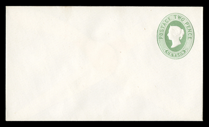 2d. green with type 3 embossing on flap, fresh unused and very rare. H&G 2b.