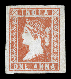 S.G. 16, 1854 1a Dull red, die III, without gum as issued, select mint example, ample to large margins all around, bright and fresh, very fine.