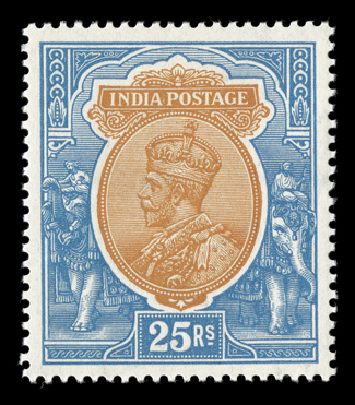 S.G. 201-19, 1926-33 3p-25R George V, watermarked multiple star cplt., o.g., l.h., fresh and very fine set.