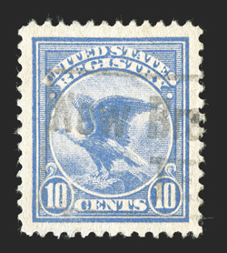 F1, 10c Registration, a marvelous used example, being incredibly well centered within extraordinarily large margins all around, rich luxuriant color and a well incised
impression on fresh paper, lightly cancelled, an extremely fine gem 2010 PSE