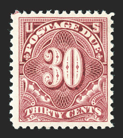 J36b, 30c Pale rose, nicely centered within large margins, lovely pastel color, o.g., n.h., very fine 2004 PSE certificate (left selvage subsequently
removed).