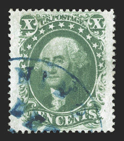 30A, 35, 5c Brown, Ty. II, 10c Green, Ty. V, each is well centered and margined, latter with blue c.d.s., each with recent certificate mentioning a miniscule flaw, extremely
fine appearance 30A with 2010 PF certificate (tiny perforation creas