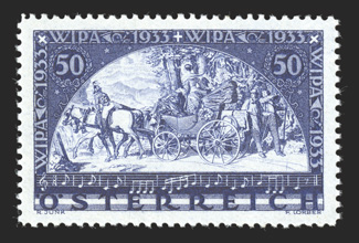 B110, 1933 50g WIPA, post office fresh, o.g., n.h., extremely fine (Michel 555A Ç320).