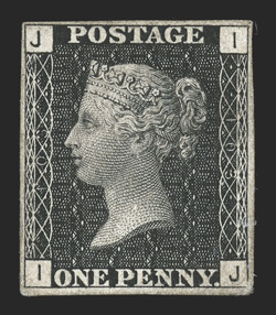 S.G. Spec. DP38, 1867 1p Black Paris Exhibition plate proof on soft white card, from plate 103, close to full margins, a bit of trivial edge soiling, fine a rarely seen
proof.