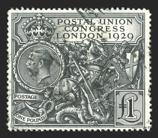 209, 1929 £1 P.U.C., used, fresh and very fine (S.G. 438 £550).