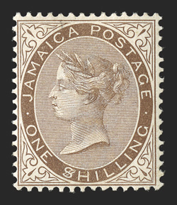 28 var., 1897 1- Brown, $ for S, mint example with brilliantly rich color on fresh white paper, o.g., mild h.r., faint mark at the top, otherwise fine (S.G.
24a).