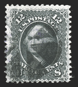 85E, 12c Black, Z grill, used, deep intense color and a prooflike impression, circle of wedges cancel, a fine example of this scarce Z grill 1995 PF
certificate.