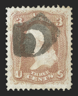 94, 3c Red, F grill, well centered and fresh single cancelled by a crisp strike of a fancy Mummers postmark, extremely fine a particularly choice example of this unusual cancel
2010 PF certificate.