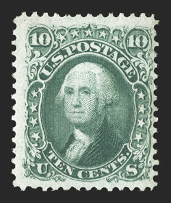 96, 10c Yellow green, F grill, scarce mint example, rich color, o.g., nearly very fine 1998 PF certificate.