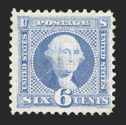 115, 6c Ultramarine, well centered and margined, warm rich color, o.g., lightly hinged, certificate mentions small creases at bottom right which are barely perceptible, very
fine appearance 2002 PF certificate.