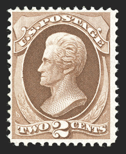 135, 2c Red brown with grill, pristine mint example, rich color and impression on bright crisp paper, nicely centered, full o.g. (just slightly glazed in one place), nearly
very fine clear 1974 PF certificate for a block of four, this being the