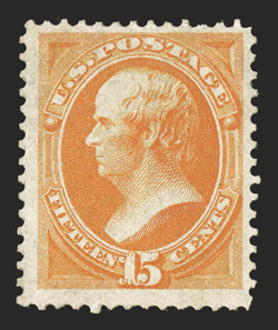 152, 15c Bright orange, scarce mint single with bright color, full o.g., nearly very fine 2009 PSE certificate.
