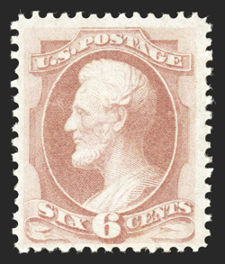 159, 6c Dull pink, unusually fresh mint single, bright color, well centered, full o.g., lightly hinged, very fine photocopy of a 1988 PF certificate for a block of four, this
being the top left stamp ex-McCree.
