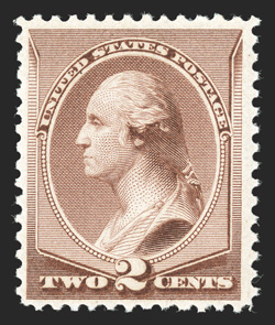 211B, 2c Pale red brown special printing, fresh color, o.g., never hinged, three blind perfs. at left have been neatly punched out, very fine appearance 1981 and 2002 PF
certificates.