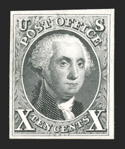 3-4P4, 5c Red brown and 10c Black reproductions, plate proofs on card, both fresh and clean, very fine set.