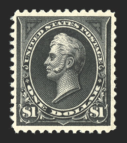 261A, $1.00 Black, Ty. II, well centered within uncommonly large margins, intense color and impression, o.g., lightly hinged, very fine 1998 PF certificate.