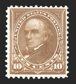 282C, 10c Brown, Ty. I, fresh, o.g., n.h., very fine 1979 APS certificate.