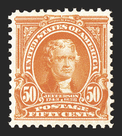 310, 50c Orange, beautifully centered, luxuriant deep color, o.g., h.r., extremely fine 1998 PF certificate.