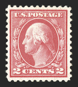 461, 2c Pale carmine red, beautifully centered within generous margins, rich characteristic color, o.g., l.h., extremely fine 1990 PF certificate.