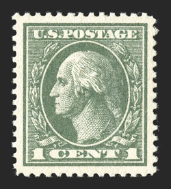 536, 1c Gray green offset, exceedingly well centered within large margins, especially strong color, o.g., n.h., extremely fine and uncommonly choice 2010 PF certificate (95
XQ).