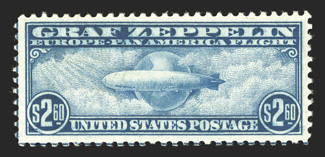 C13-15, 65c-$2.60 Graf Zeppelins cplt., fresh mint set, o.g., 65c h.r., $1.30 n.h. and $2.60 l.h., very fine.