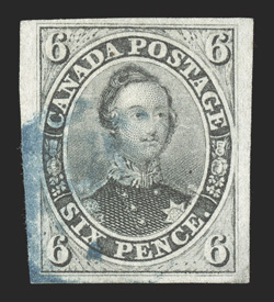 5b, 1855 6p Greenish gray on wove paper, a particularly choice used single, large to extra-large margins all around, impressively rich color and an excellent clarity of
impression on crisp white paper, light blue cancel, extremely fine 2001
