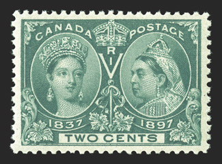 52, 1897 2c Jubilee, flawlessly centered within large margins, deep prooflike color and impression, o.g., n.h., an extremely fine gem (Unitrade C$105.00).