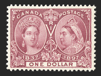 61, 1897 $1.00 Jubilee, attractively centered, strong color, o.g., very fine signed Bloch (Unitrade C$1,200.00).