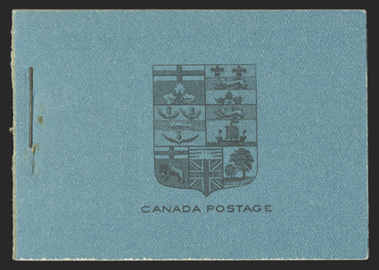 Unitrade BK10b, 1923 Booklet of panes 105a, 107b and 109a, in English, complete booklet, being exceptionally fresh and crisp, panes are well centered, o.g., n.h., very
fine.