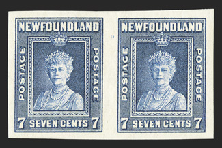 245a-248a, 1938 2c-7c Royal Family, imperforate cplt. in horizontal pairs, all with large balanced margins, brilliant colors, pristine o.g., n.h., extremely fine set (Unitrade
C$900.00).