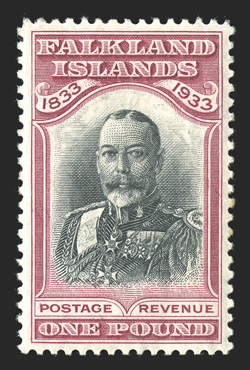 S.G. 135-138, 1933 26 to £1 Tercentenary, fresh colors, o.g., lightly hinged, fine-very fine (Scott 73-76 $3,625.00).