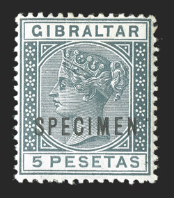 S.G. 22s-33s, 1889-96 5c-5P Queen Victoria, with overprinted Specimen cplt., rich colors, o.g., some values are never hinged, fine-very fine.