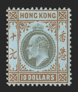 S.G. 62-76, 1903 1c-$10.00 King Edward VII, watermark Crown and CA cplt., fresh mint set, o.g., lightly hinged, with a couple values including the $3.00 never hinged, $10.00
with trivial gum bend mentioned only for complete accuracy, fine-very