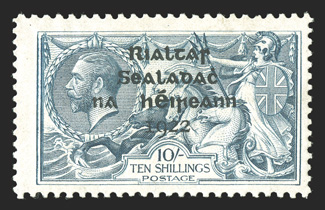 S.G. 46, 1922 10- Dull grey blue, Thom printing, fresh color, o.g., lightly hinged, fine 2005 Ceremuga certificate (Scott 38 $1,900.00).