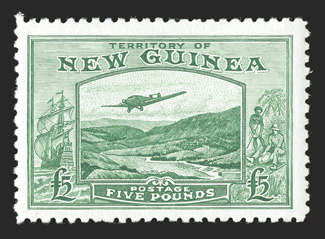 S.G. 205, 1935 £5 Emerald green air post, exceptionally fresh, o.g., lightly hinged, very fine (Scott C45 $625.00).