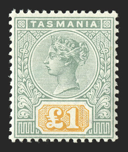 S.G. 216-25, 1892 ½p-£1 Queen Victoria definitives cplt., particularly bright colors, o.g., some mild h.r.s though the high values are lightly hinged, fine-very fine (Scott
76-85 $934.50).