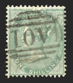 S.G. Z6, 1856 1- Green, well struck A01 Ty. Z1 obliteration of Kingston, fine (Scott A5 $275.00).