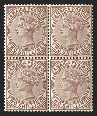 S.G. 55, 1908 2- Venetian red, fresh mint block of four, incredibly well centered, o.g., l.h., extremely fine (Scott 54 $440.00+).