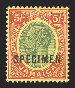 S.G. 58s-67s, 1912-20 1d-5- George V, overprinted SPECIMEN cplt., fresh set of the ten values, o.g., l.h. or h.r., fine-very fine (Scott 61-70s).