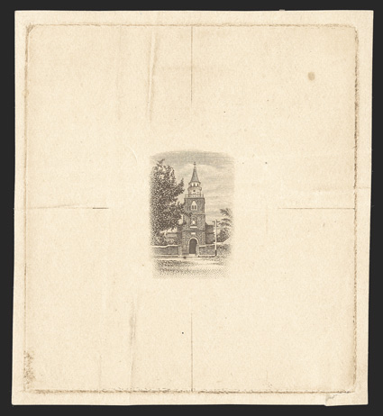 S.G. 84E, 1921 4d Vignette only die essay in brown, 60x67mm showing the whole die sinkage area, faint horizontal crease, otherwise very fine ex-Surtees (Scott
81E).