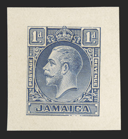 S.G. 108aTC, 1932 1d Die II, Trial color die proof in ultramarine on proof paper, 27x29mm, fresh and very fine (Scott 103aTC).