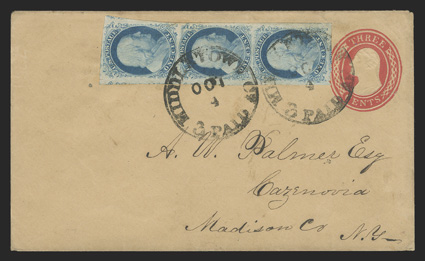 7, 8A, 9, 1c Blue 1851 Issue, the balance of the Allan S. Fox specialized collection, a desirable group containing two proof singles, six used singles, one pair, two strips of
three, a strip of six and, most interesting of all, sixteen covers, a