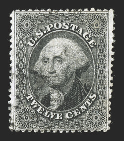 36, 12c Black, plate I, used, exceptionally well centered, strong color, lightly cancelled, extremely fine 1988 PF and 2007 PSE certificates.
